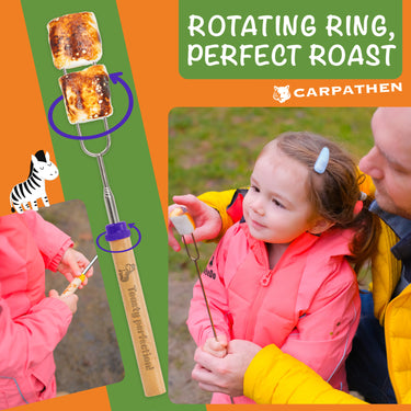 Rotating design makes even roasting easy for kids